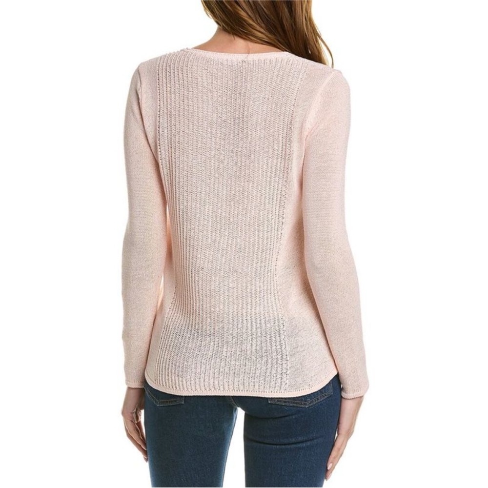 J. McLaughlin Donovan Light Pink Knit Pullover V-Neck Sweater - S - Picture 2 of 12
